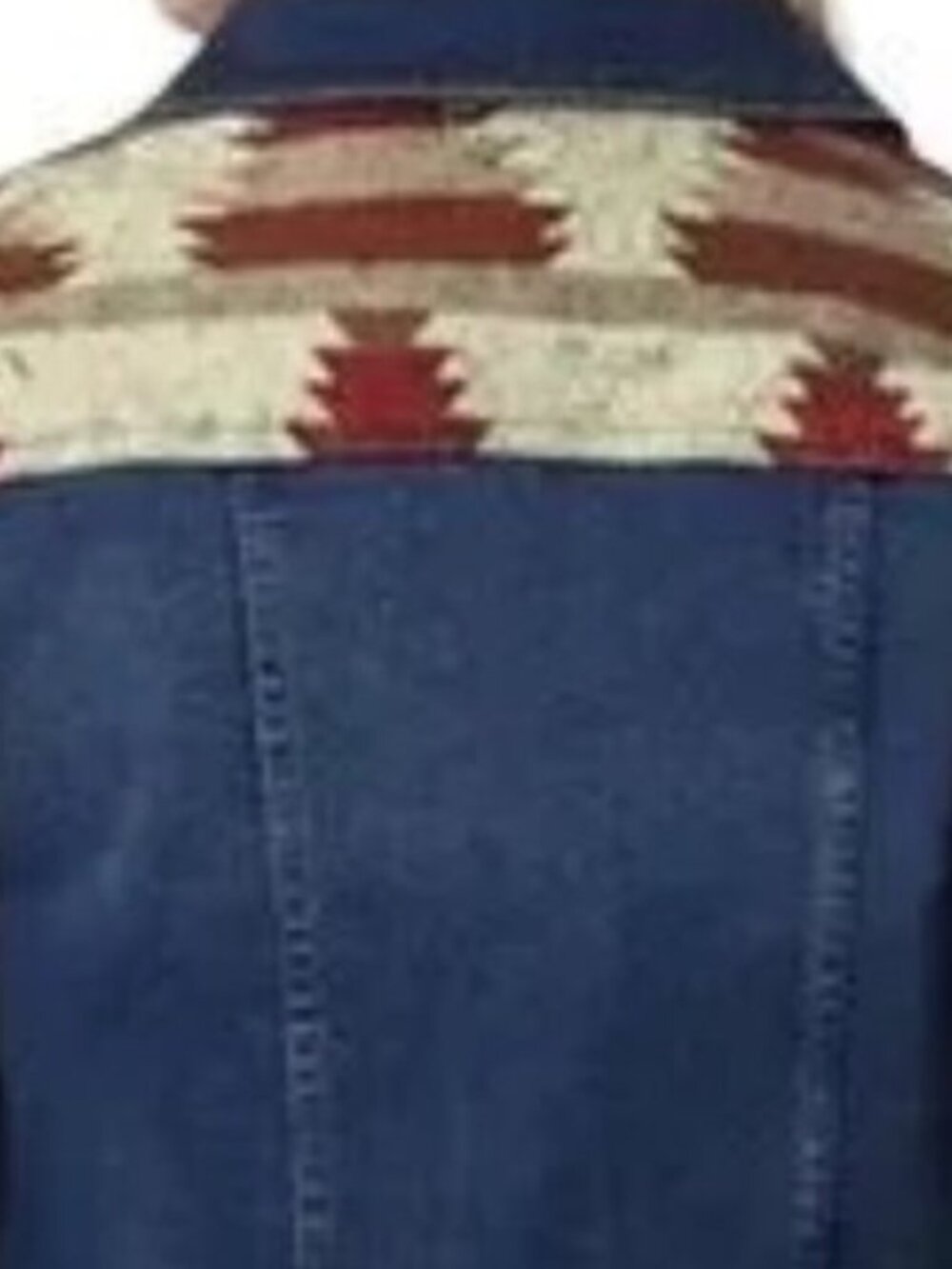 Frye and Co. Denim Jacket Southwest Trucker Style Back Detail UNISEX Medium NWOT
